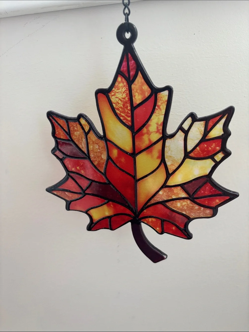 Hobby Lobby  Stained Glass Maple fall leaf, intricate veining,window decor